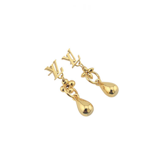 Louis Vuitton Jewelry | LV Flower Drop Gold Earring