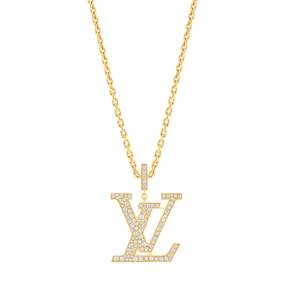 Louis Vuitton Lv Large Pendant Diamonds Yellow Gold Necklace Jewelry premium replica - image 1