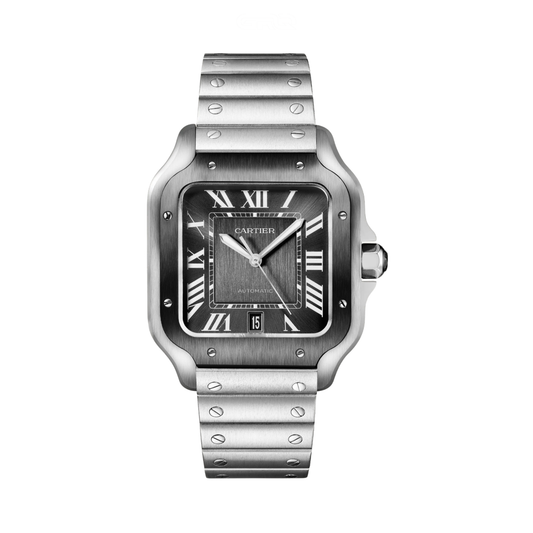 Cartier Watch | Santos de Cartier Stainless Steel With Green Sunburst Dial