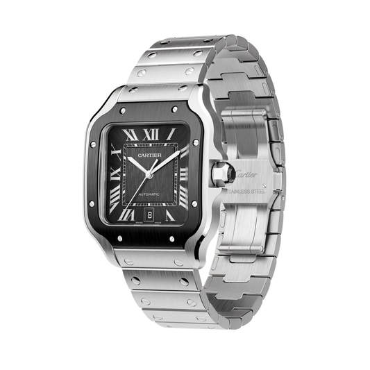 Cartier Watch | Santos de Cartier Stainless Steel With Green Sunburst Dial