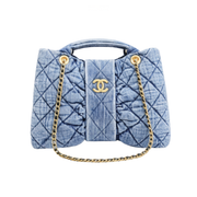 Chanel Bow Blue Washed Denim Bag premium replica - image 1