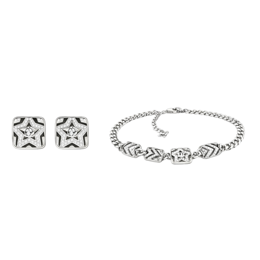 Chanel Jewelry | CC Logo Star Pendant Necklace Earrings Set