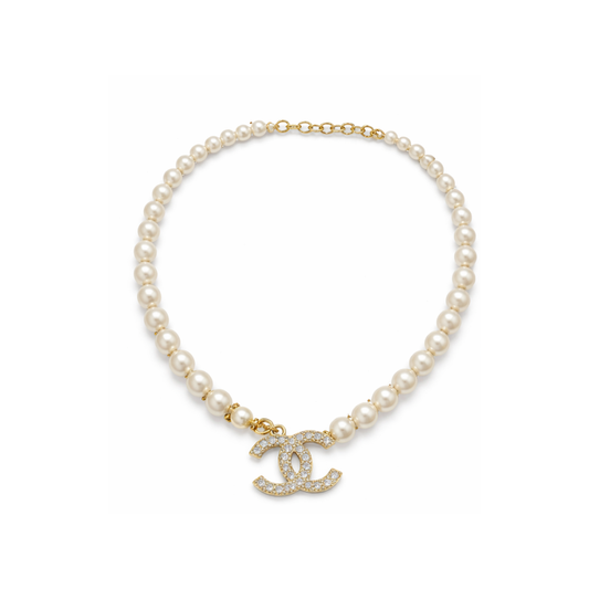 Chanel Jewelry | CC Logo Choker Necklace Gold Tone
