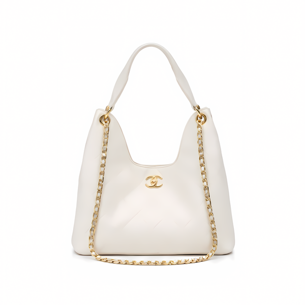 Chanel Bag | 25 Medium Hobo Light Beige Quilted Caviar
