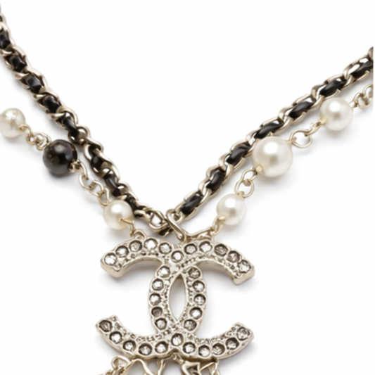 Chanel Jewelry | Long Bead Pearl CC Logo Sautoir Necklace Gold Tone