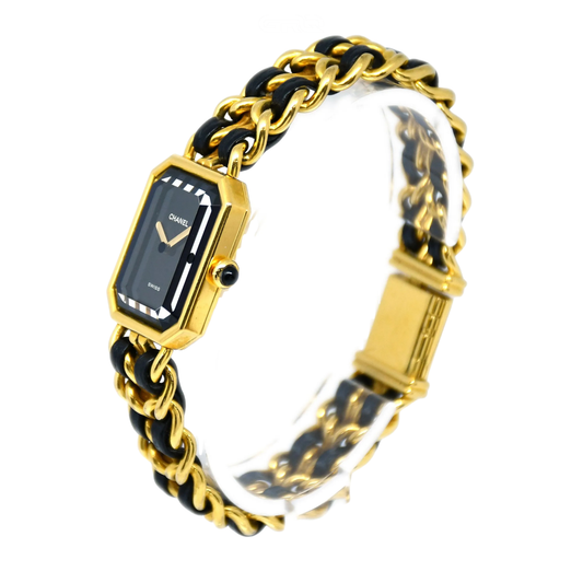 Chanel Watch | Première Black Yellow Chain Leather Strap