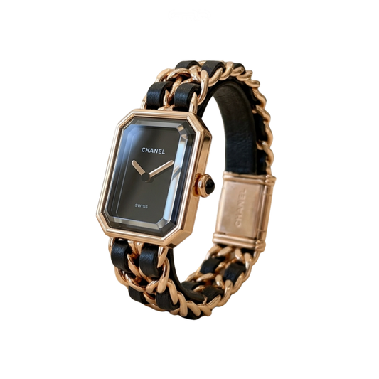 Chanel Watch | Première Édition Rose Gold Black Leather Chain