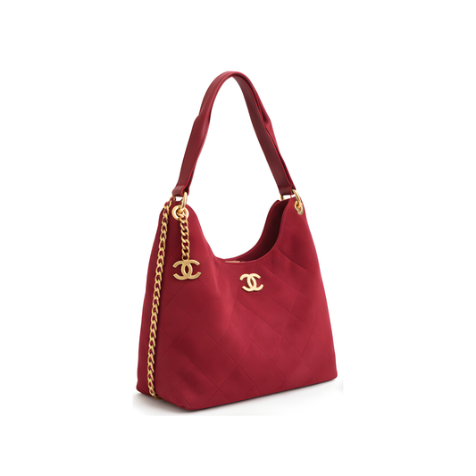 Chanel Bag | Medium Hobo Handbag Burgundy