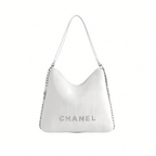 Chanel Bag | Pleated Ribbed Hobo Bag Light White
