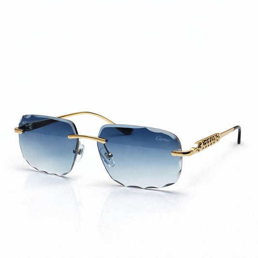 Cartier Glasses | Black Leather Temple Sunglasses