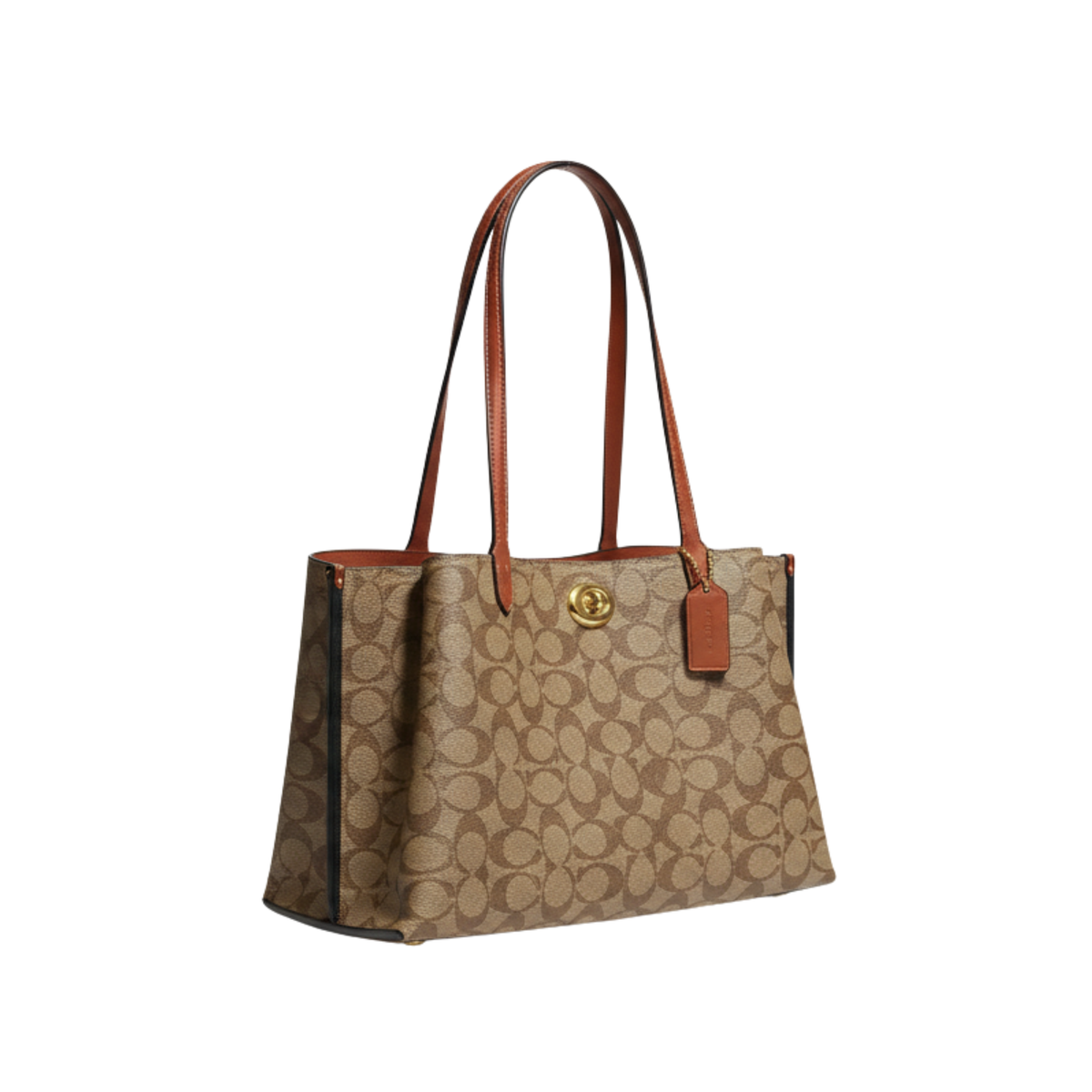 Coach Bag Willow Tote Signature Canvas Tan Rust Bag premium replica - image 1