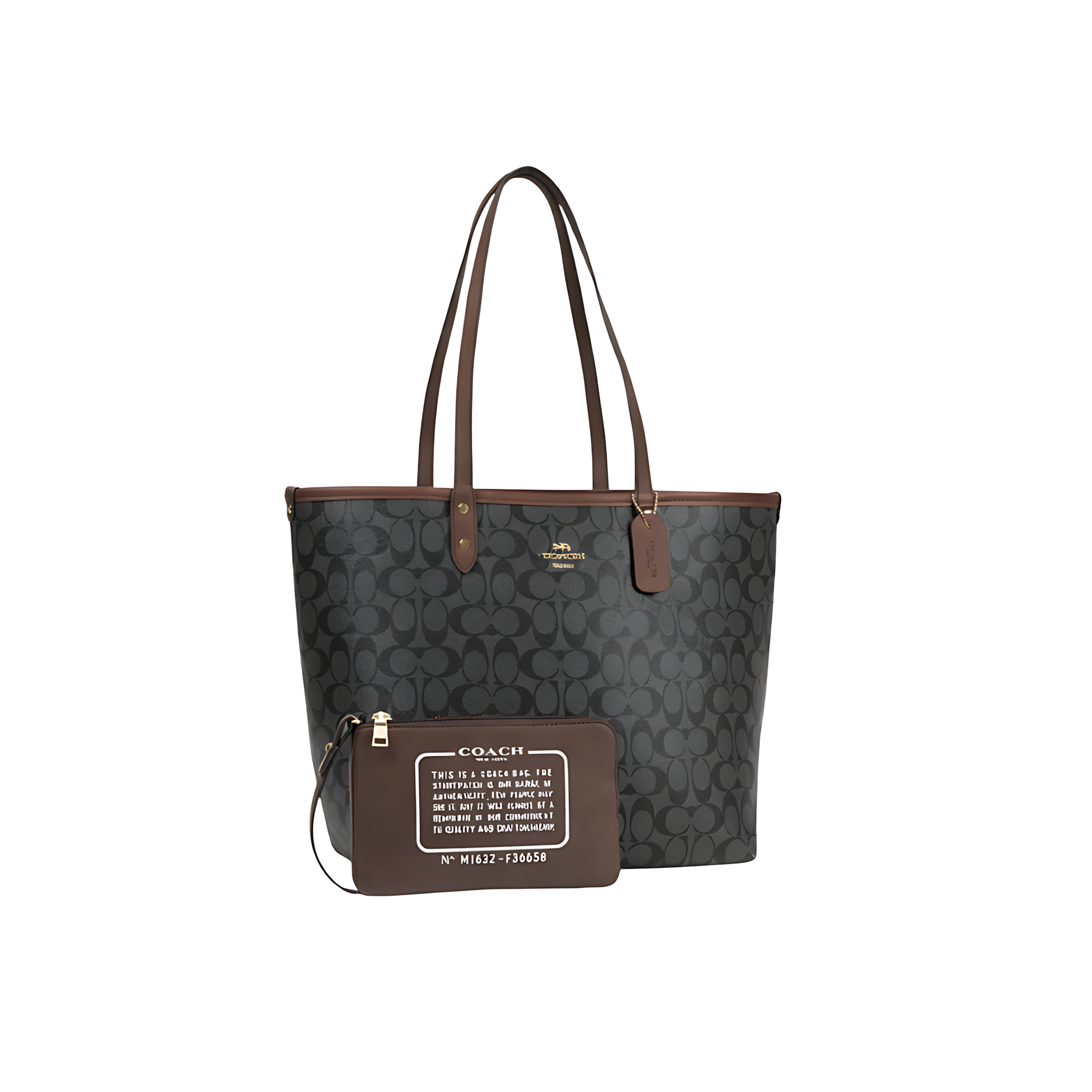 Coach Bag | City Tote Signature Canvas Black Brown