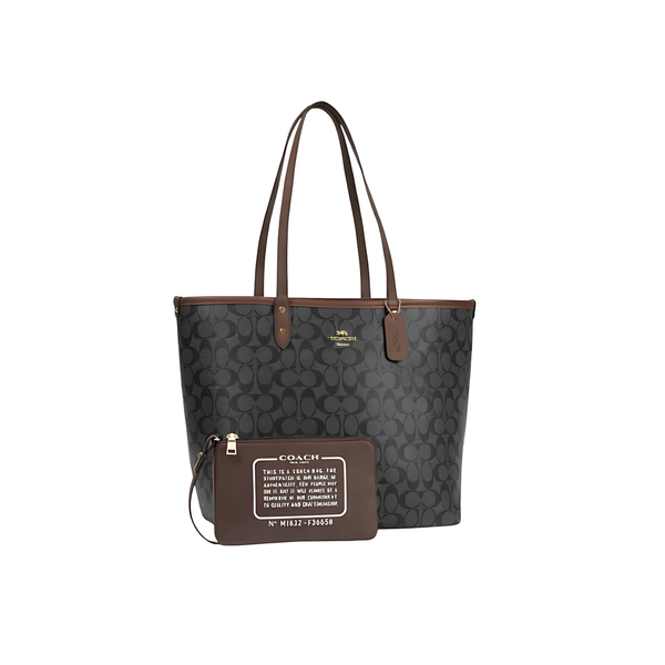 Coach Bag | City Tote Signature Canvas Black Brown