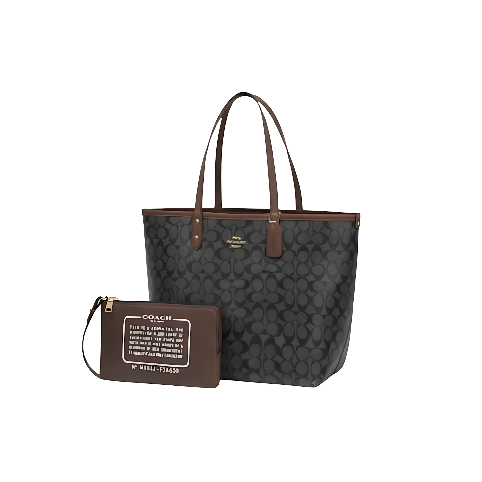 Coach Bag | City Tote Signature Canvas Black Brown
