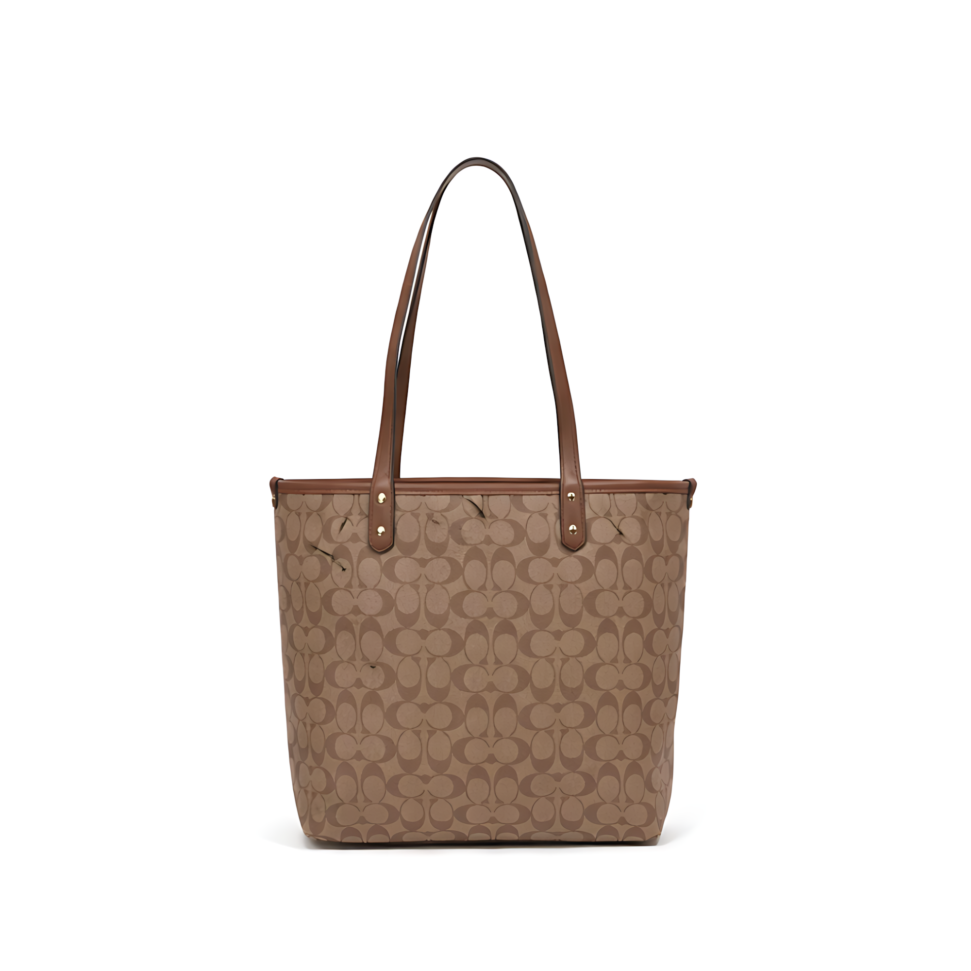 Coach Bag | City Tote Signature Canvas Light Dark Brown