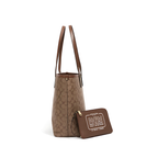 Coach Bag | City Tote Signature Canvas Light Dark Brown