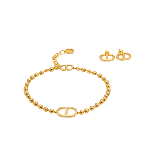 Dior Jewelry | CD Beaded Bracelet Chain Gold