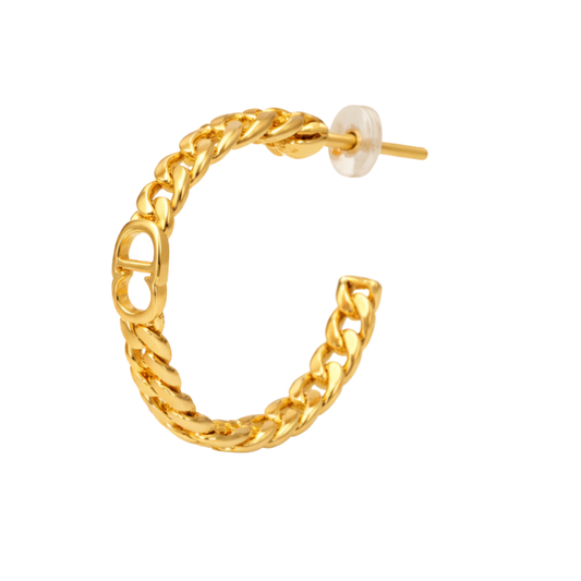 Dior Jewelry | CD Chain Hoop Earring Gold