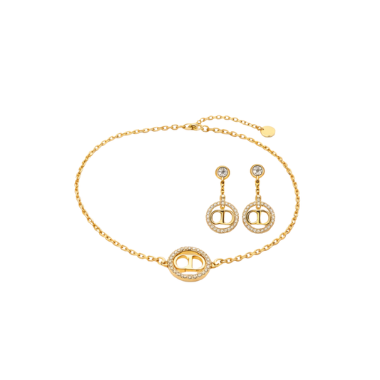 Dior Jewelry | Crystal Jewelry Set Gold