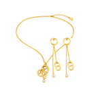 Dior Jewelry | Navy Necklace Earrings Set Gold