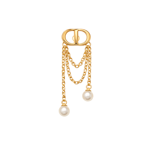 Dior Jewelry | Pearl Chain Drop Earring Gold
