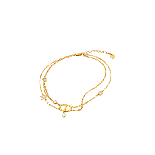 Dior Jewelry | CD Star Crystal Layered Necklace Gold 1