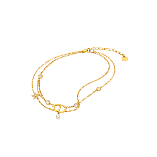 Dior Jewelry | CD Star Crystal Layered Necklace Gold 1