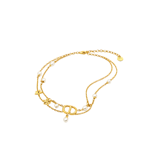 Dior Jewelry | CD Star Pearl Layered Necklace Gold