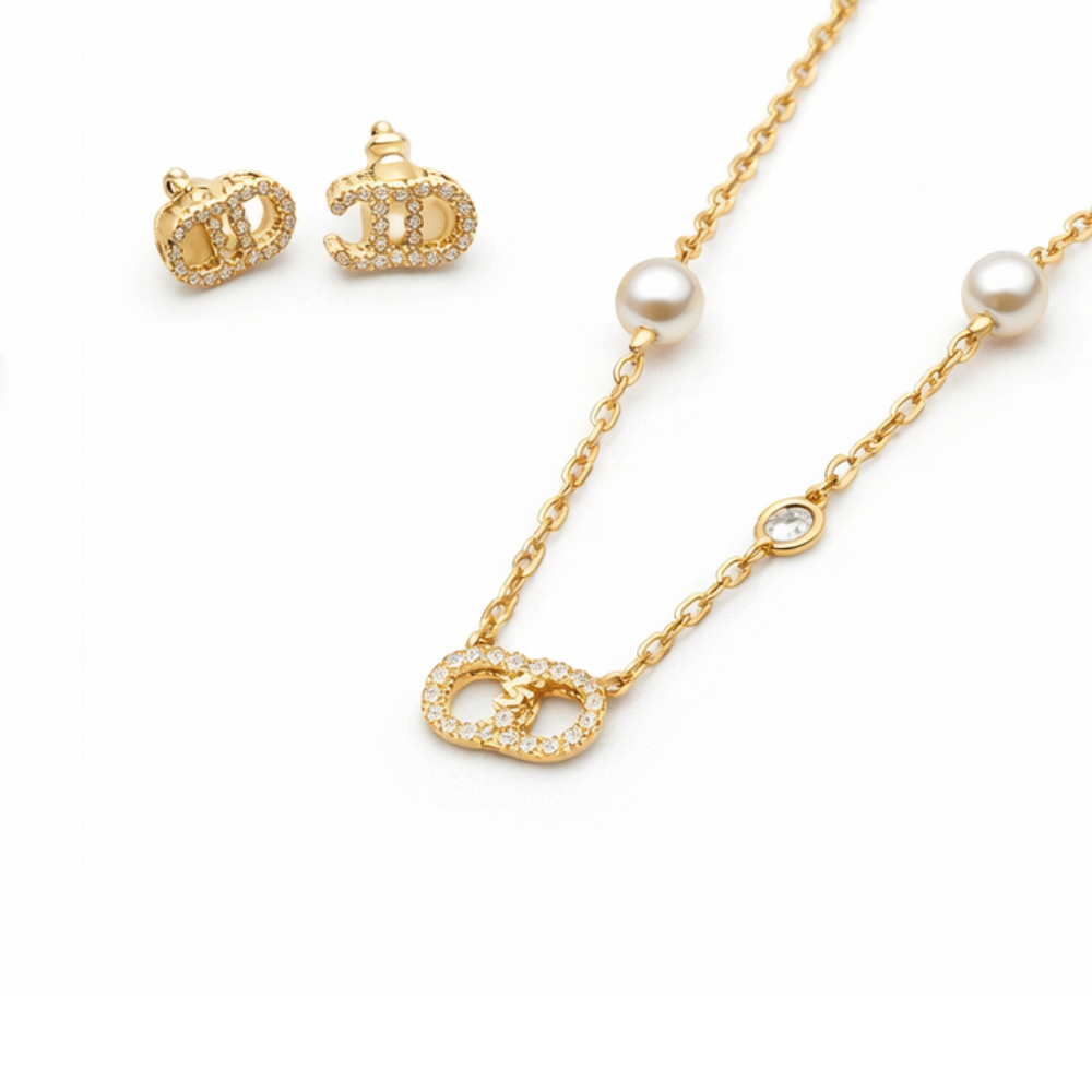 Chanel Lune Gold Finish Resin Pearls Crystals Jewelry premium replica - image 1