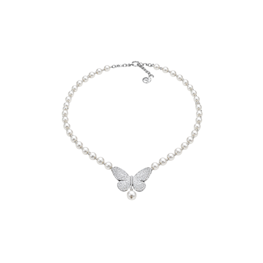 Dior Jewelry | Butterfly Pearl Jewelry Set Silver Crystals