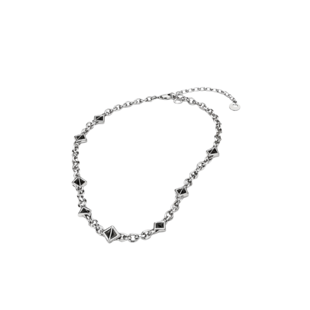 Dior Jewelry | Geometric Chain Necklace Bracelet Set Silver