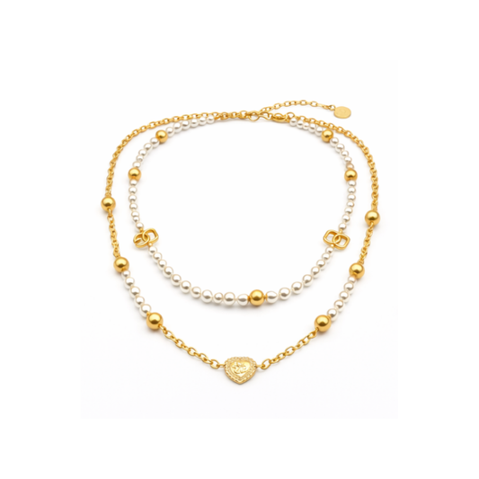 Dior Jewelry | Petit CD Heart Pearl Double Necklace