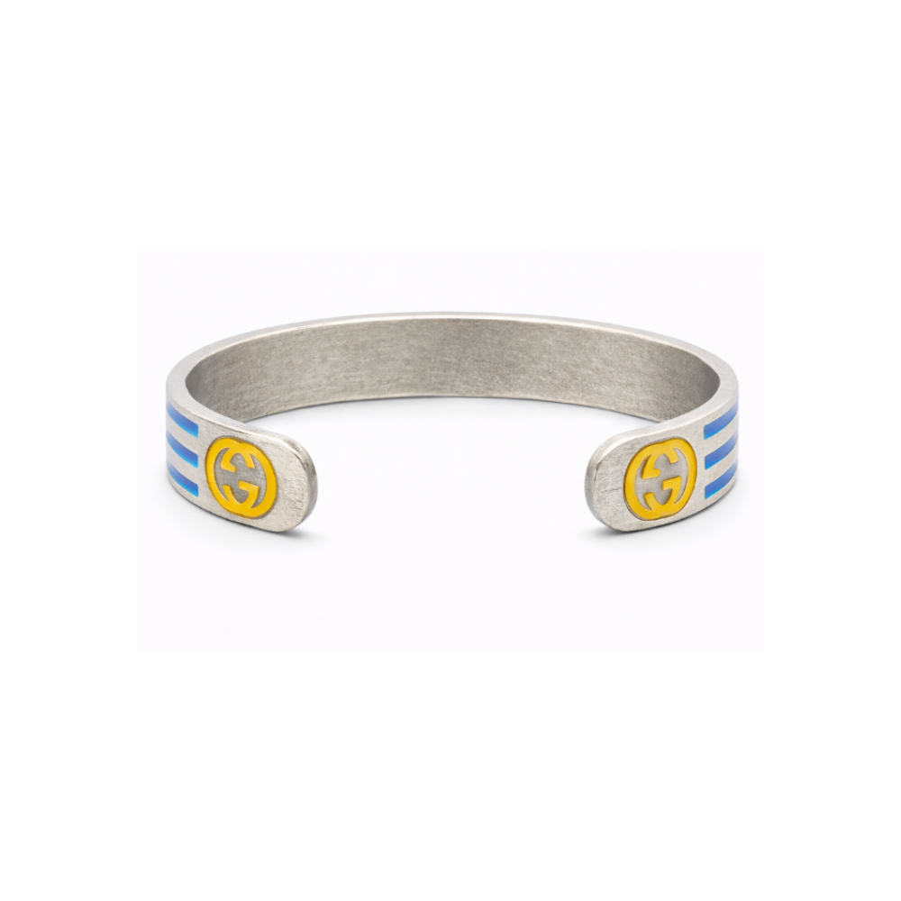 Gucci Jewelry | Adidas Striped Cuff Bracelet Silver Blue