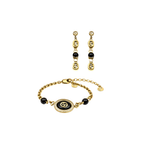 Gucci Jewelry | GG Black Bead Chain Bracelet Gold
