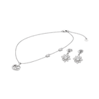 Gucci Jewelry | GG Flower Crystal Necklace Bracelet Set Silver