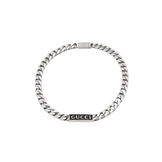 Gucci Jewelry | Logo Plate Chain Bracelet Silver