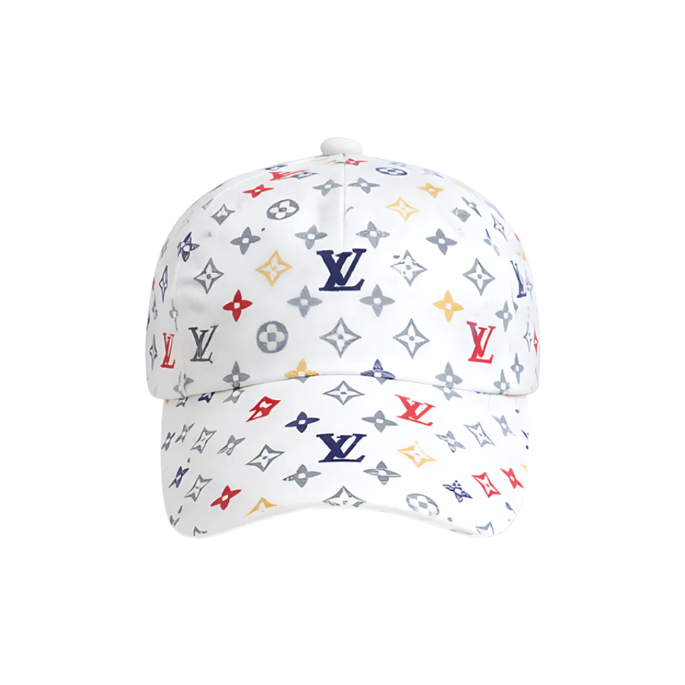 Louis Vuitton Cap | LV Multi Blue Monogram White