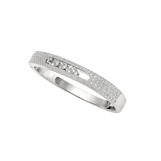 Messika Jewelry | Move Noa Pavé Bangle Ring Set White Gold Diamonds