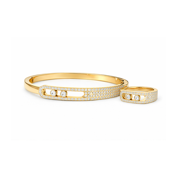 Messika Jewelry Banlge Set White Gold Diamonds Jewelry