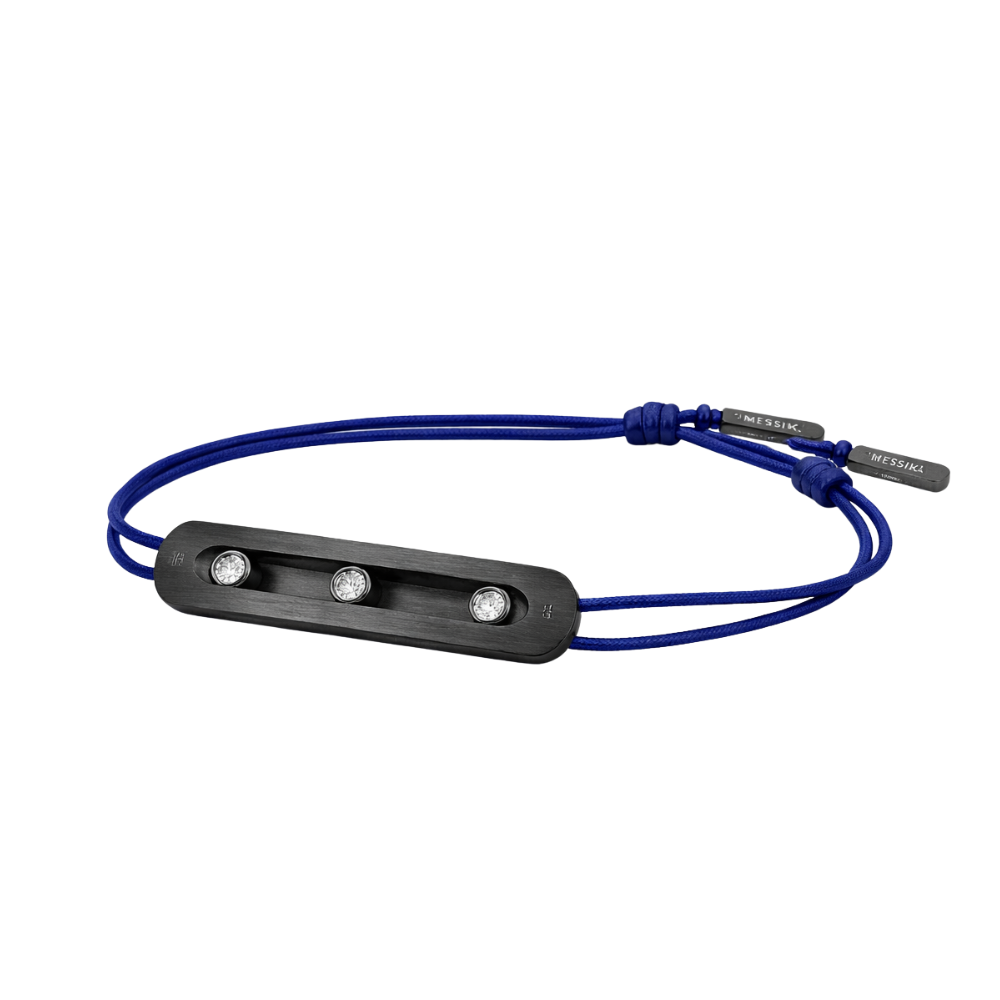 Messika Jewelry | Blue Titanium Cord Bracelet Natural Titanium Diamonds