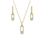 Messika Jewelry | Long Pavé Station Necklace Earrings Set