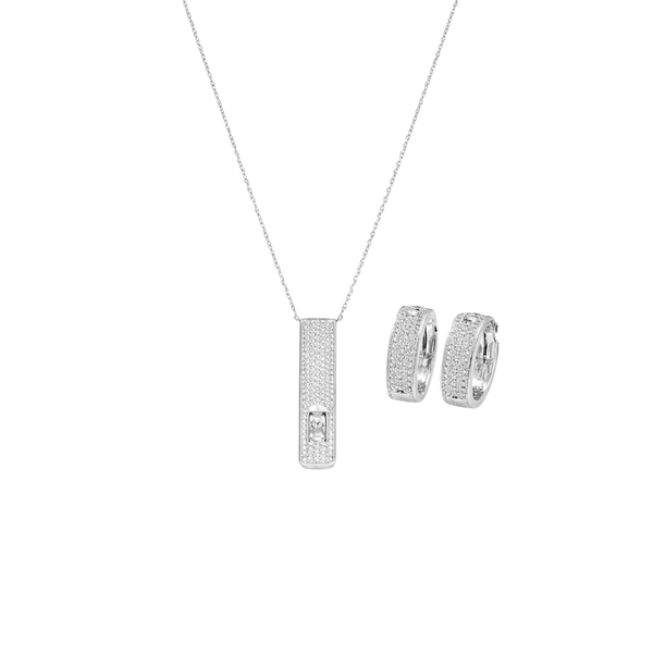 Messika Jewelry Move Uno Pave Vertical White Gold Full Diamonds Jewelry