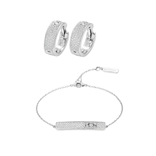 Messika Jewelry | Move Uno Pave Vertical White Gold Full Diamonds