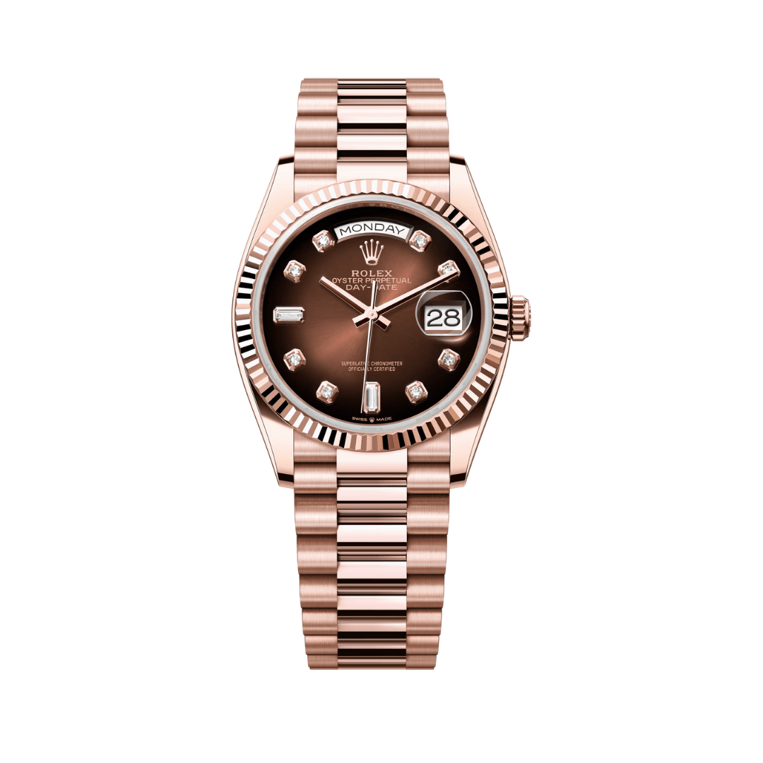 Rolex Watch | Day-Date Brown Ombré Diamond Dial
