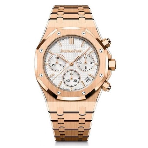 Audemars Piguet Watch | Royal Oak Selfwinding Chronograph Pink Gold Silver Dial