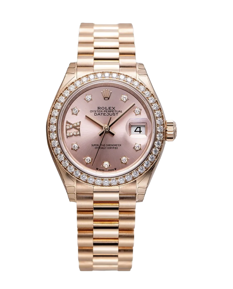 Rolex Watch | Datejust Rose Gold Diamond