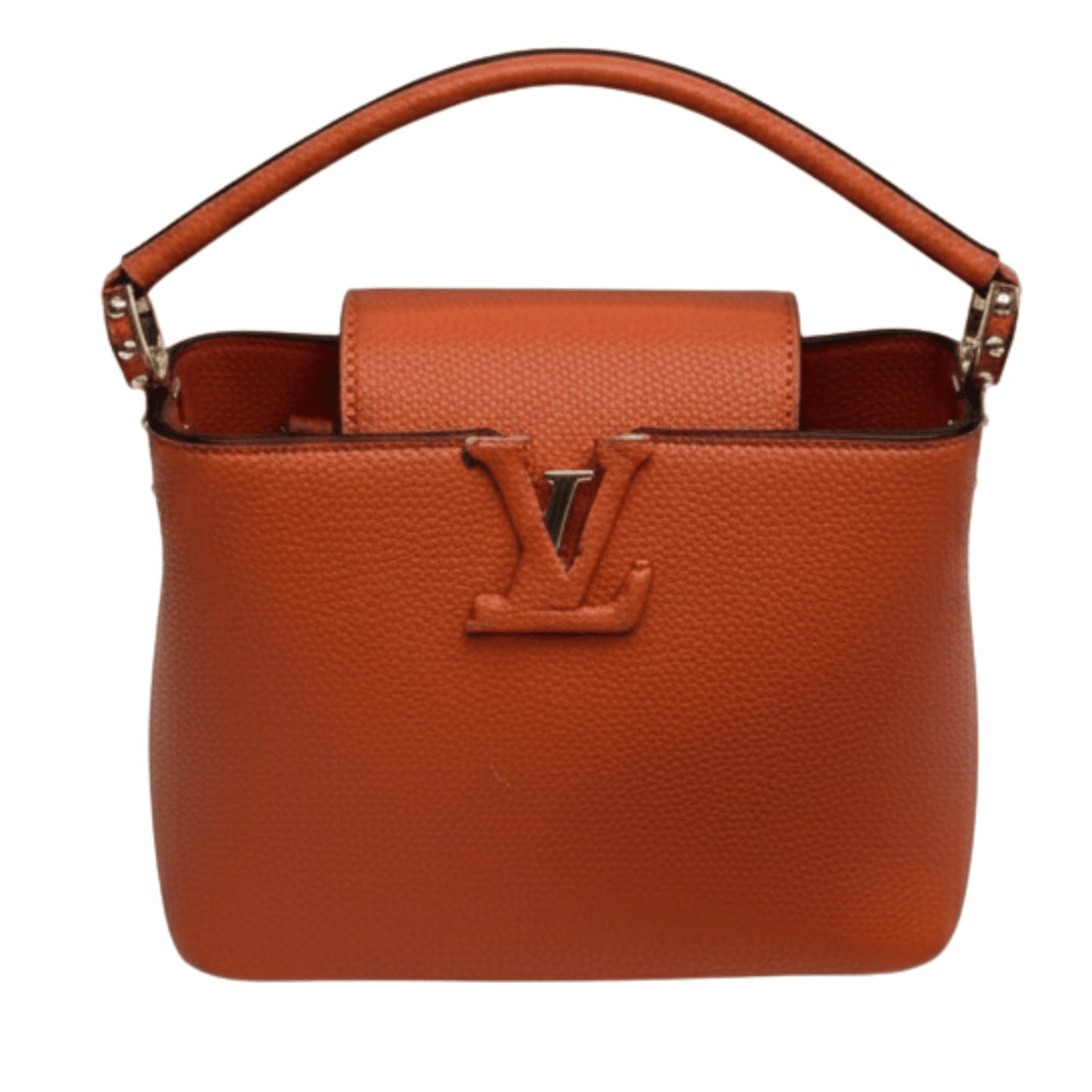 Louis Vuitton Bag | Capucines Handbag Orange Grained Taurillon Leather