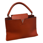 Louis Vuitton Bag | Capucines Handbag Orange Grained Taurillon Leather