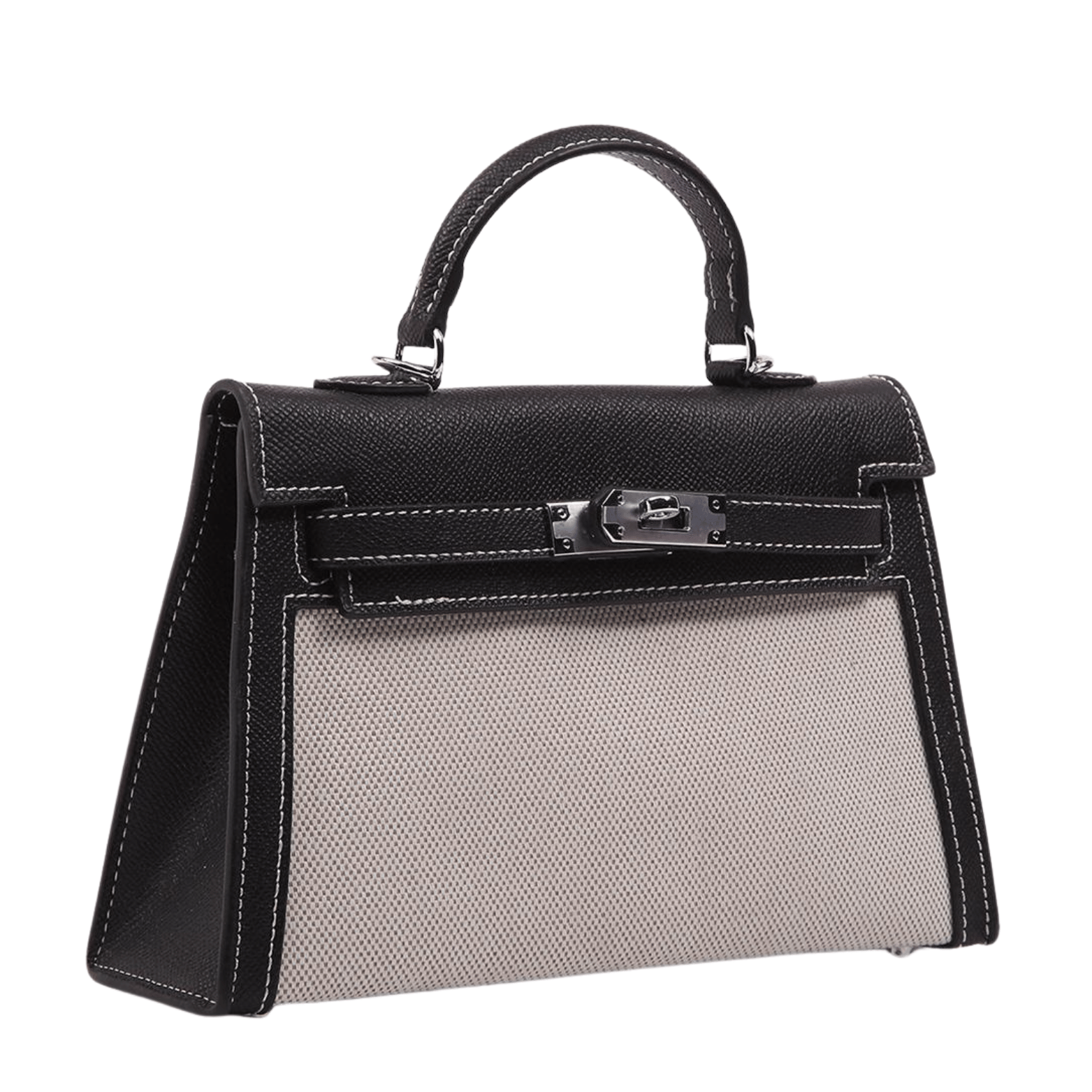 Hermès Bag | Mini Kelly 2 Black White Canvas Palladium Hardware