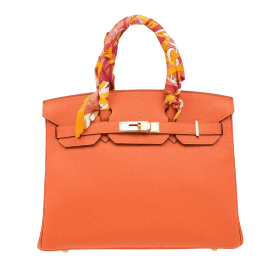 Hermès Bag | Birkin 30 Handbag Likely Togo Leather Vibrant Orange
